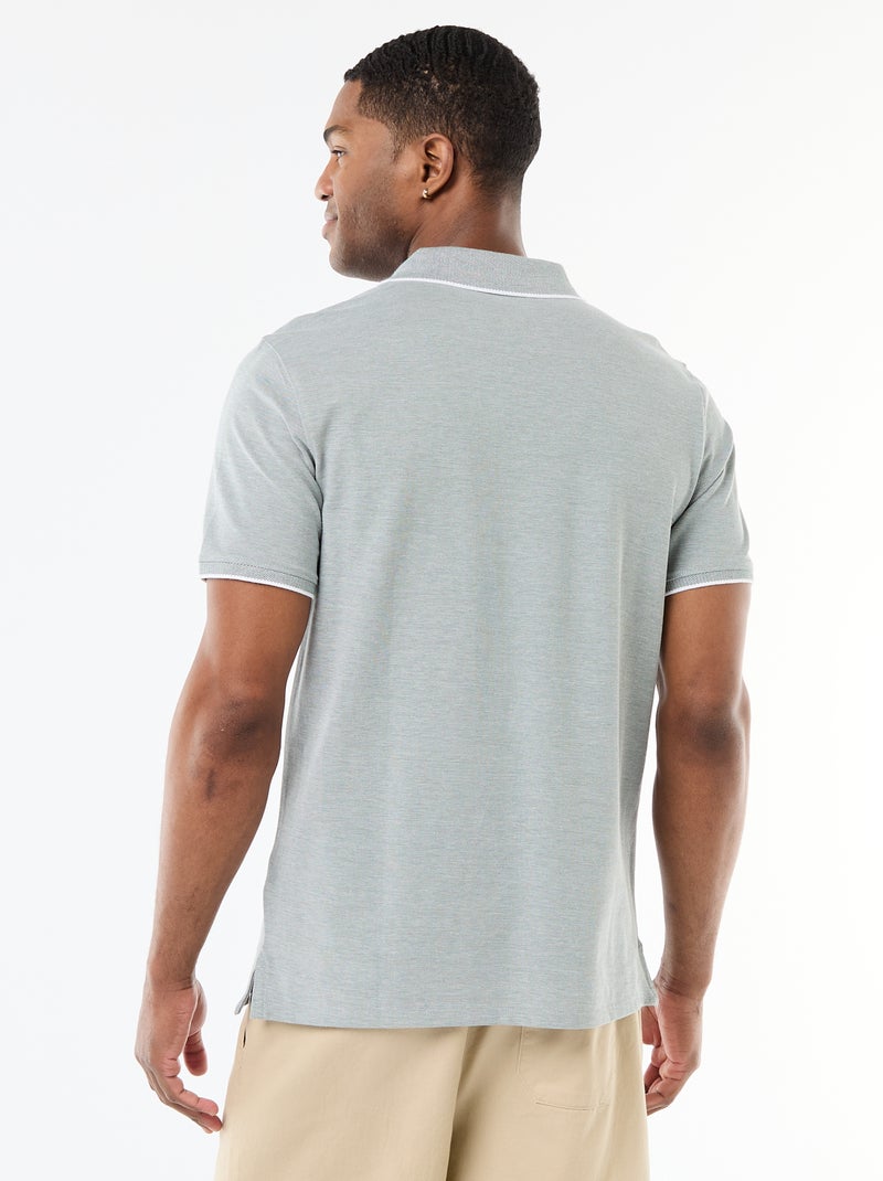 Polo avec broderie sur poitrine Vert - Kiabi