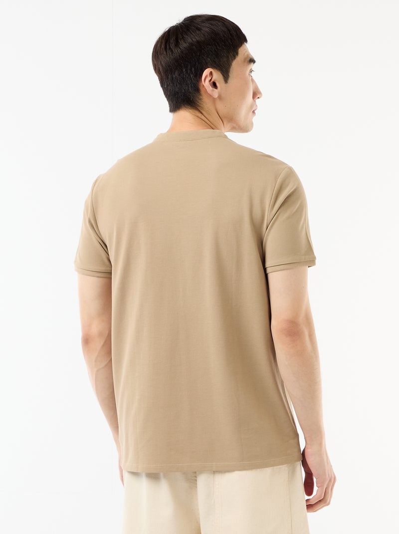 Polo col mao Beige - Kiabi