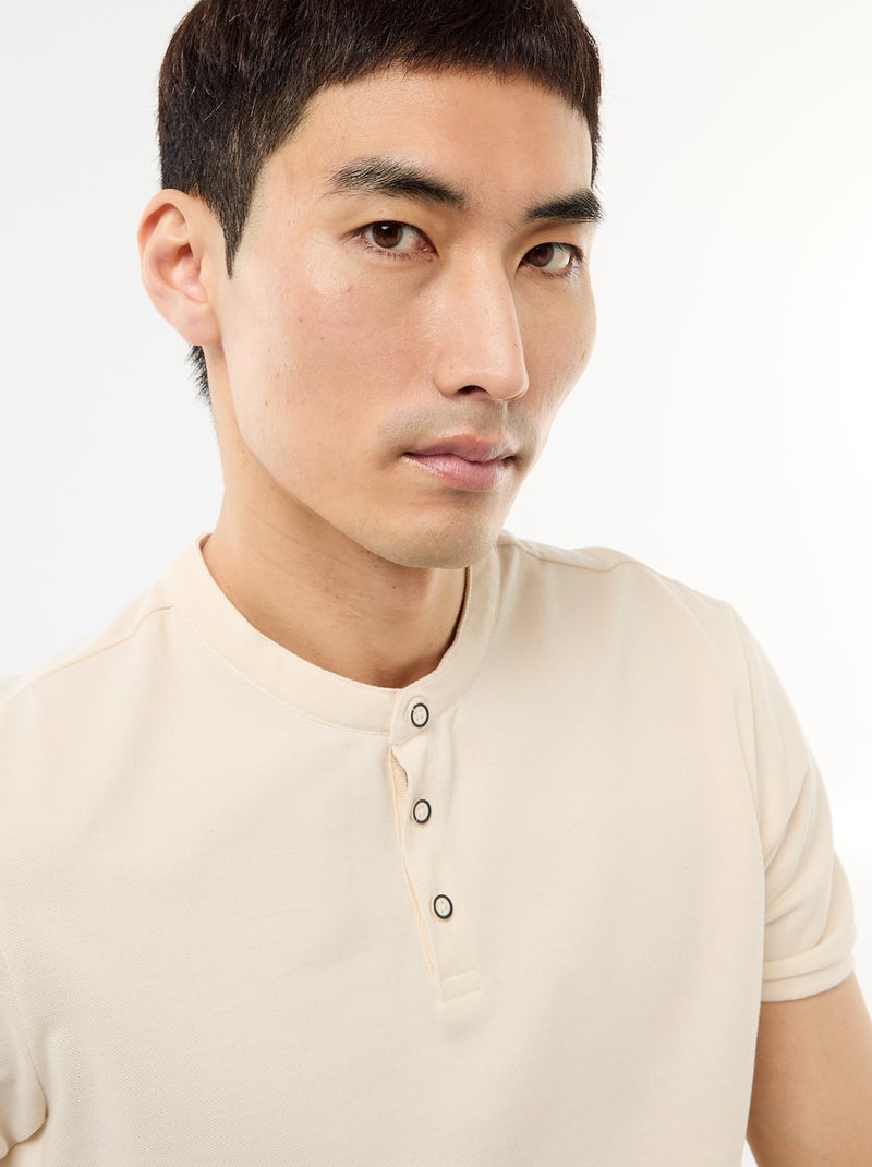 Polo col mao Blanc - Kiabi