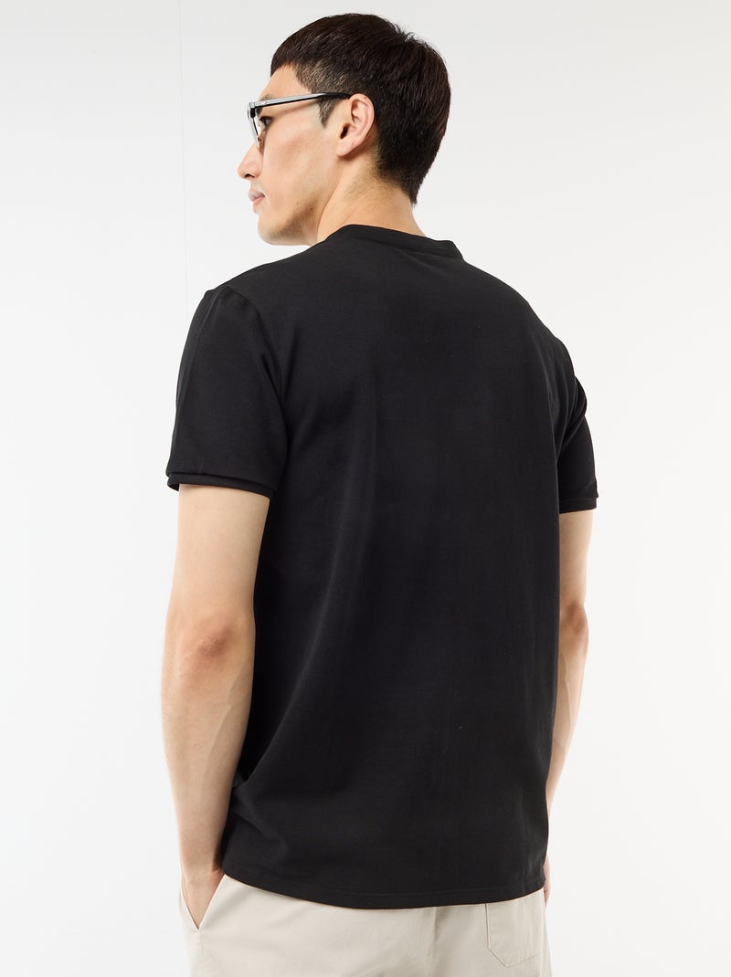 Polo col mao Noir - Kiabi