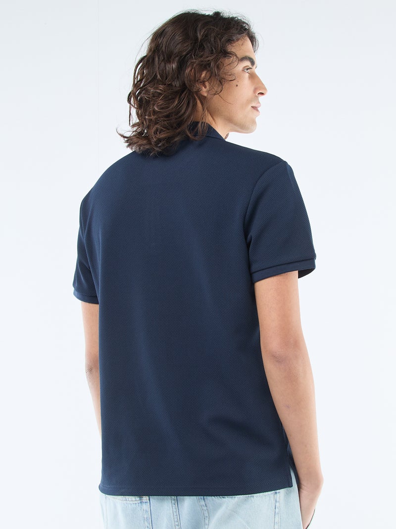 Polo col zippé Bleu - Kiabi