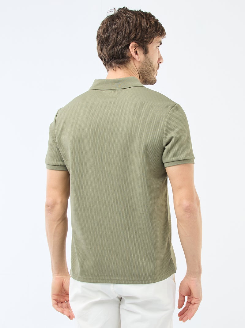 Polo col zippé Vert - Kiabi