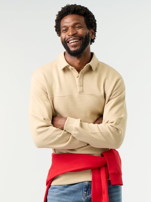 Polo Collar Fleece Sweatshirt - Kiabi