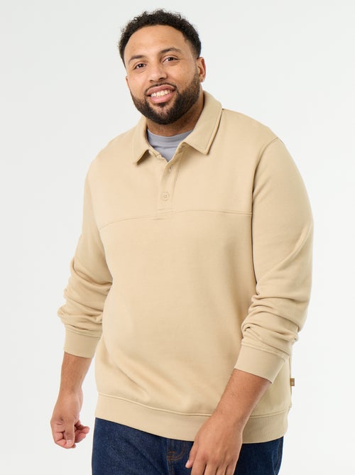 Polo Collar Fleece Sweatshirt - Kiabi