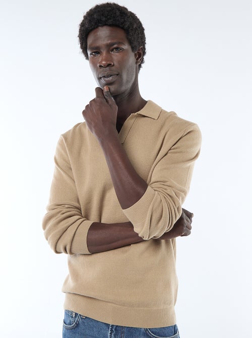 Polo Collar Knit Sweater - Kiabi