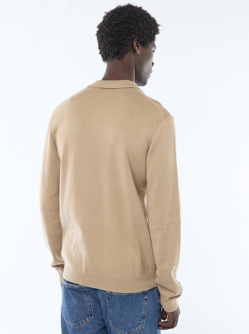 Polo Collar Knit Sweater - Kiabi