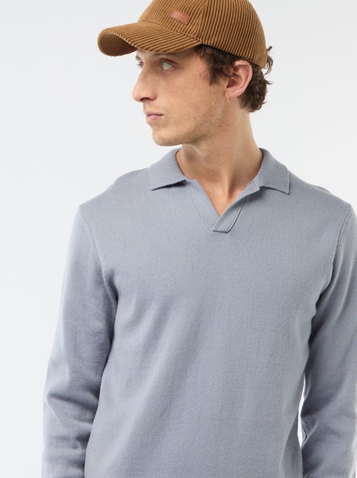 Polo Collar Knit Sweater - Kiabi
