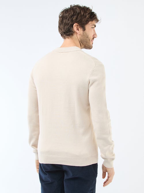 Polo Collar Knit Sweater - Kiabi Polo Collar Knit Sweater - Kiabi