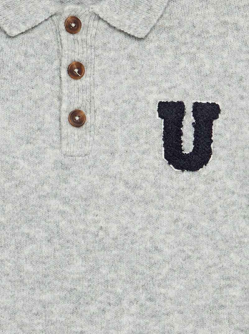Polo collar sweater Grey - Kiabi