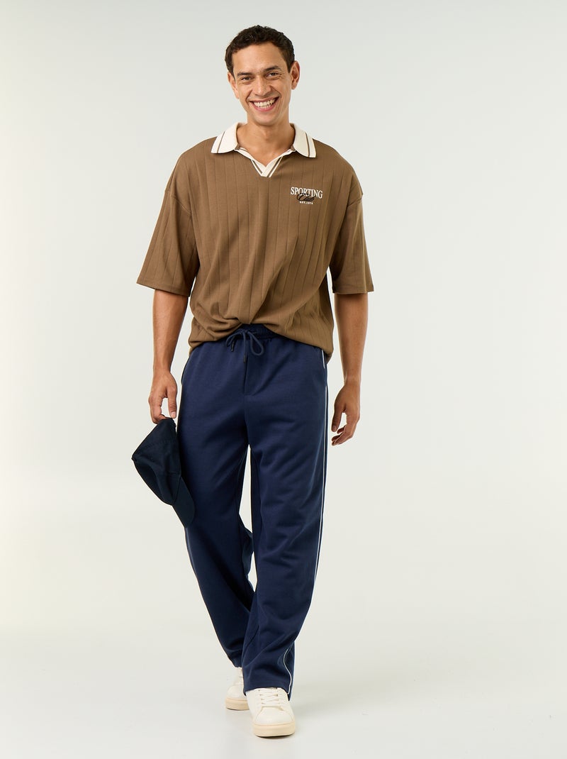 Polo comfort fit a maniche corte Marrone - Kiabi