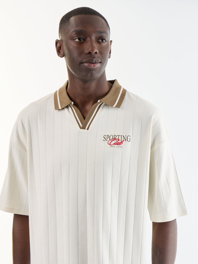 Polo Comfort Fit Kurzarm Beige - Kiabi