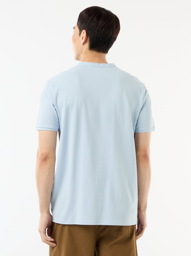 Polo con collo alla coreana Blu - Kiabi