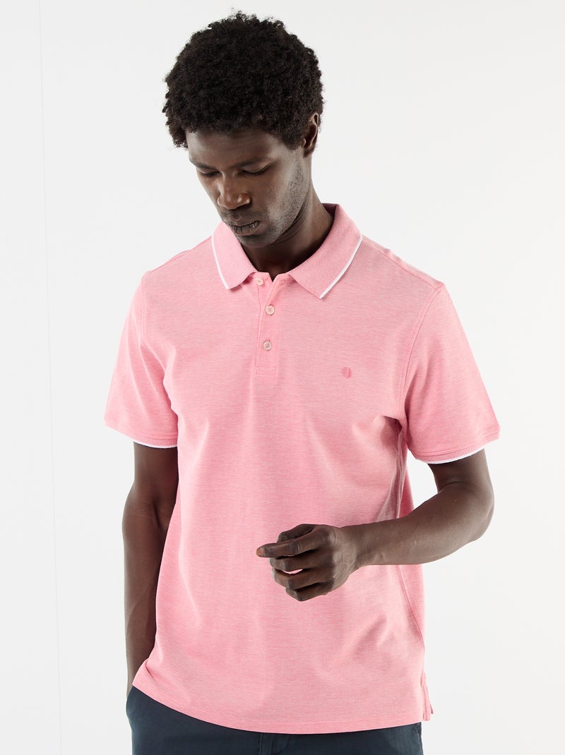 Polo con ricamo sul petto Rosso - Kiabi