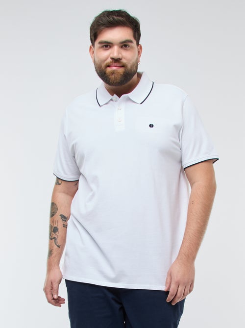 Polo en coton à contrastes - Kiabi