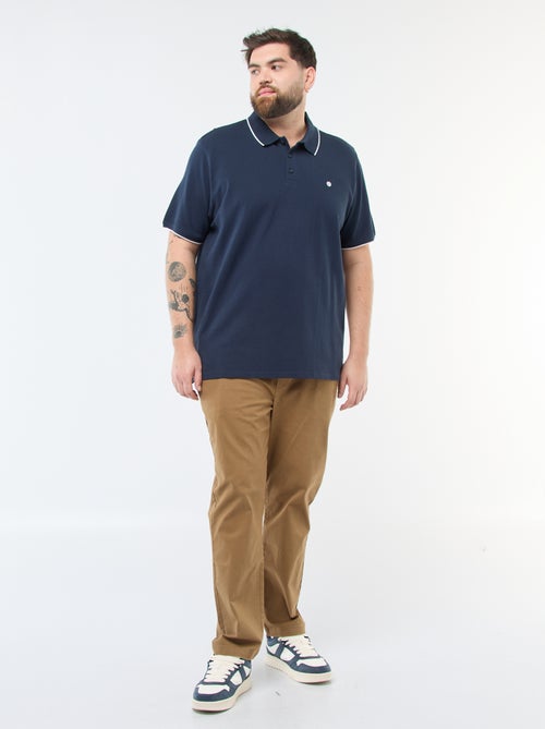 Polo en coton à contrastes - Kiabi