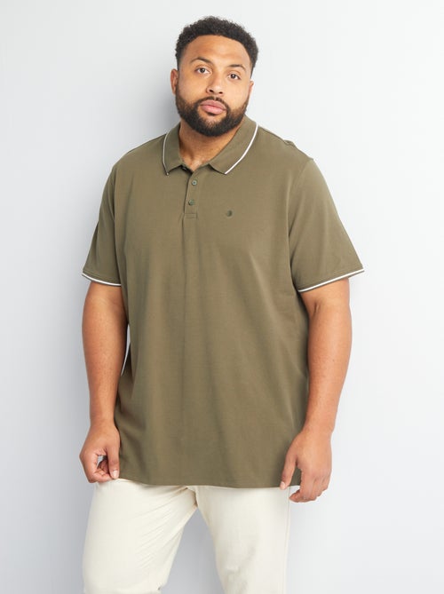 Polo en coton à contrastes - Kiabi