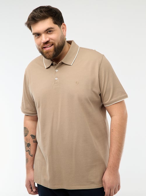 Polo en coton à contrastes - Kiabi