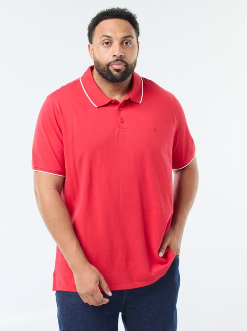 Polo en coton à contrastes - Kiabi