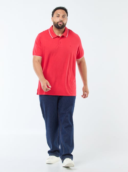 Polo en coton à contrastes - Kiabi