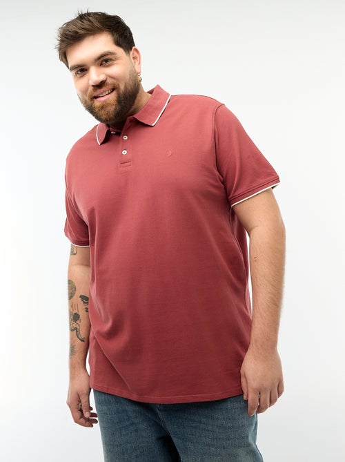 Polo en coton à contrastes - Kiabi