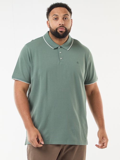 Polo en coton à contrastes - Kiabi