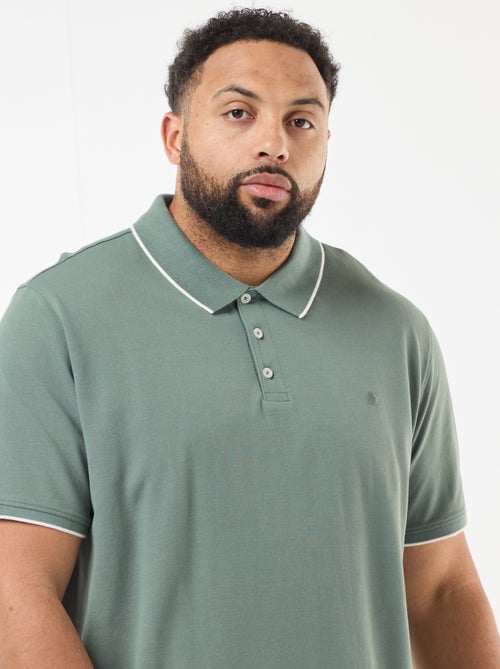 Polo en coton à contrastes - Kiabi