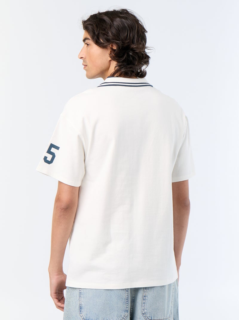 Polo en coton à manches courtes pour homme Blanc - Kiabi