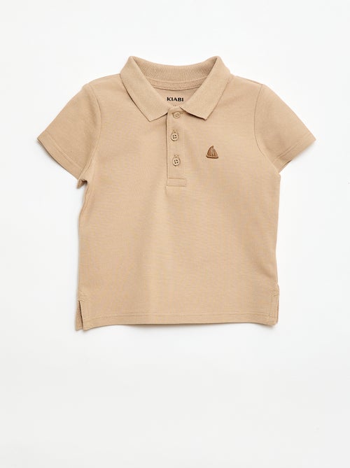 Polo en coton piqué à manches courtes - Kiabi