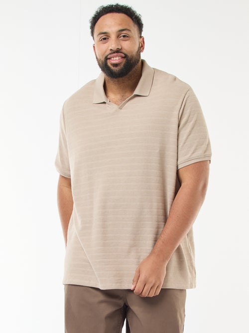 Polo en coton stretch à manches courtes - Kiabi