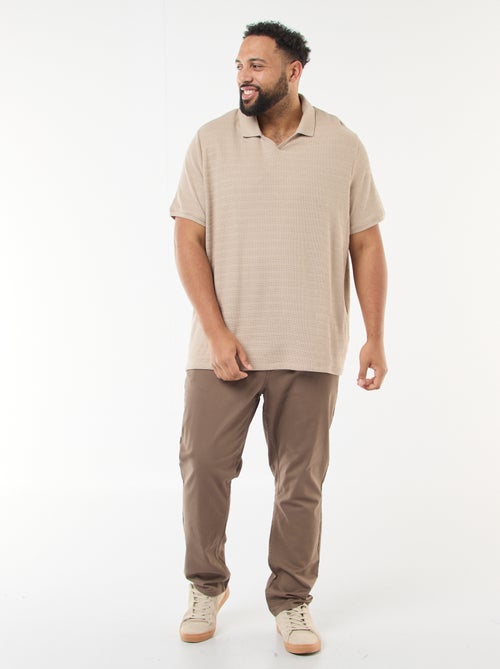 Polo en coton stretch à manches courtes - Kiabi