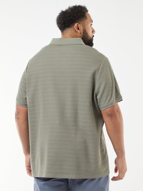 Polo en coton stretch à manches courtes - Kiabi