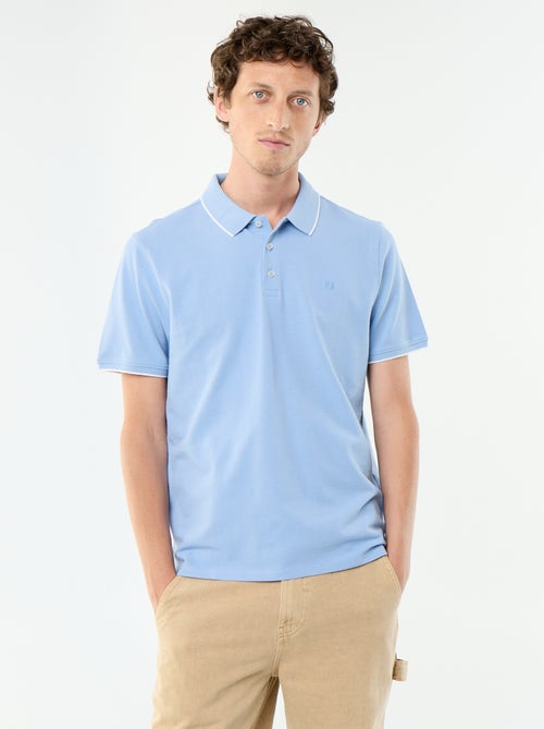Polo en coton uni pour homme à manches courtes - Kiabi