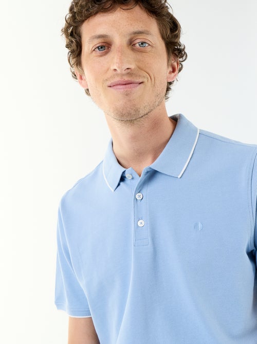 Polo en coton uni pour homme à manches courtes - Kiabi