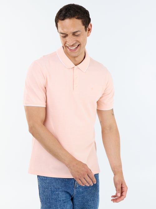 Polo en coton uni pour homme à manches courtes - Kiabi