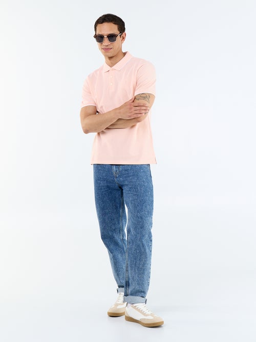 Polo en coton uni pour homme à manches courtes - Kiabi