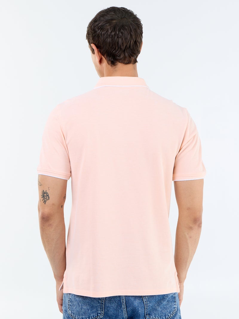 Polo en coton uni pour homme à manches courtes Orange - Kiabi