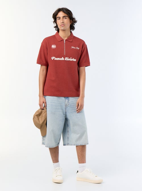 Polo en coton uni pour homme - Kiabi