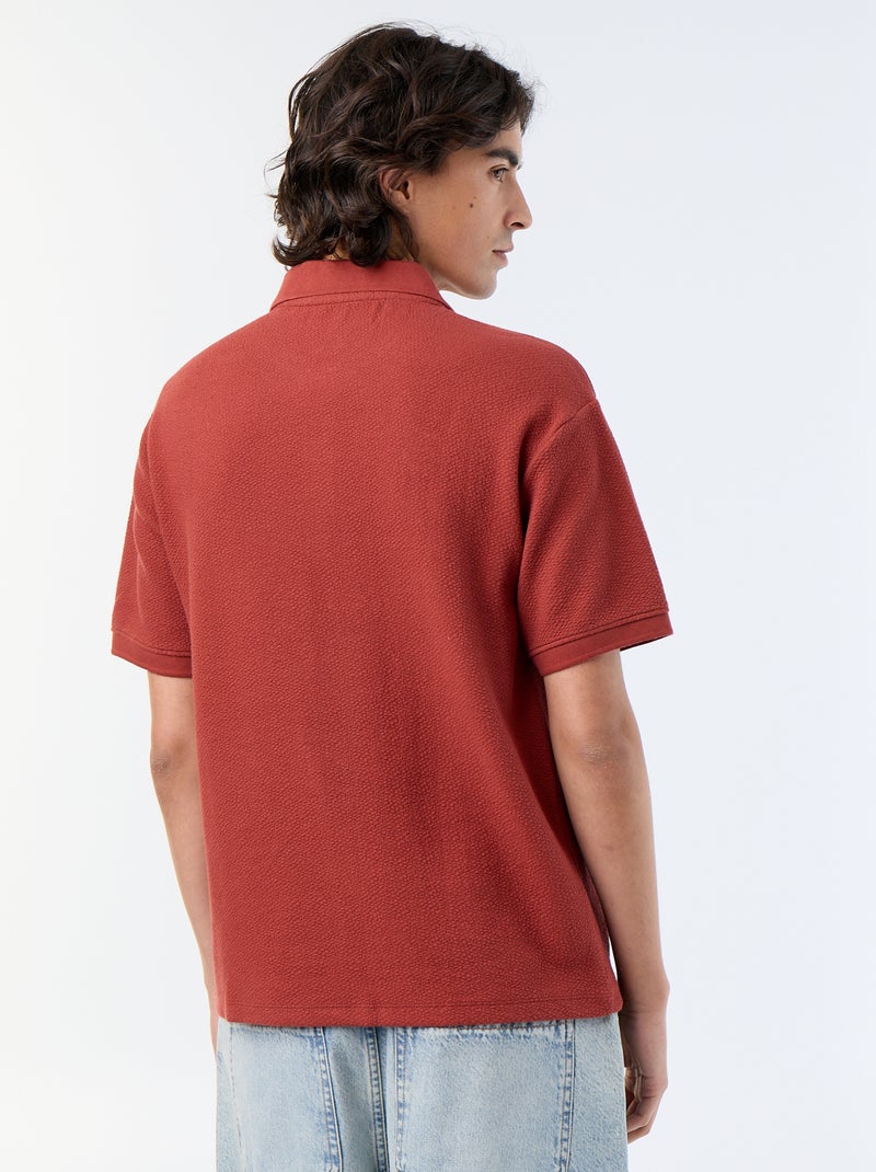 Polo en coton uni pour homme Rouge - Kiabi