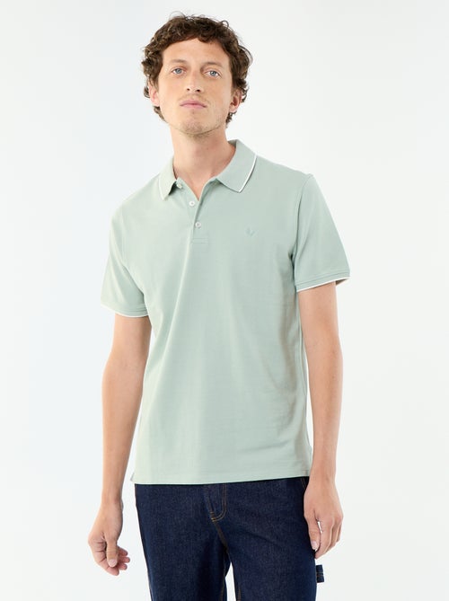 Polo en coton uni pour homme - Kiabi