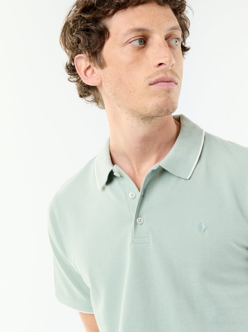 Polo en coton uni pour homme - Kiabi
