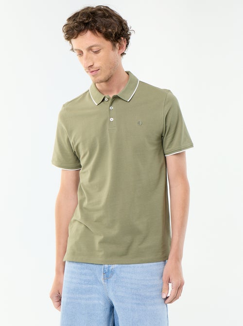 Polo en coton uni pour homme - Kiabi