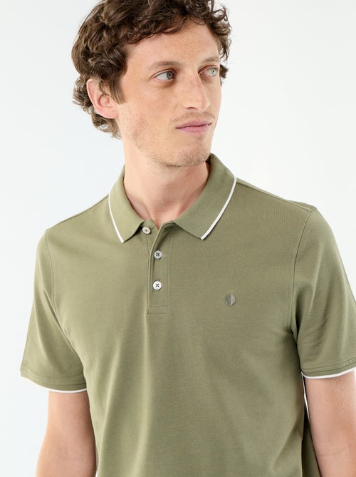 Polo en coton uni pour homme - Kiabi