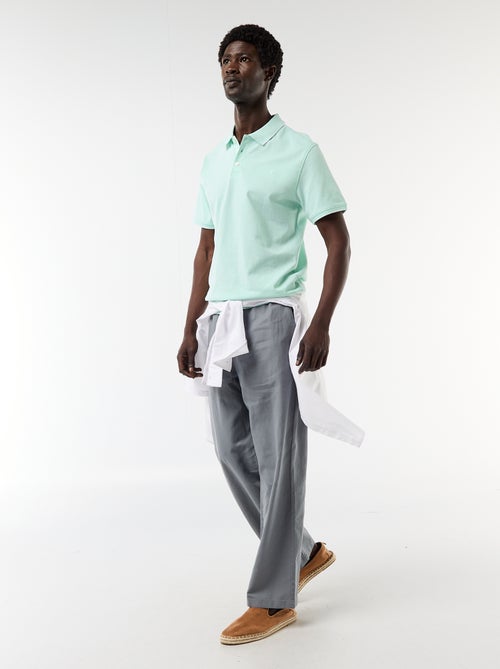 Polo en coton uni pour homme - Kiabi
