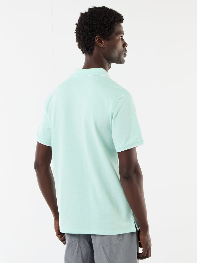 Polo en coton uni pour homme Vert - Kiabi