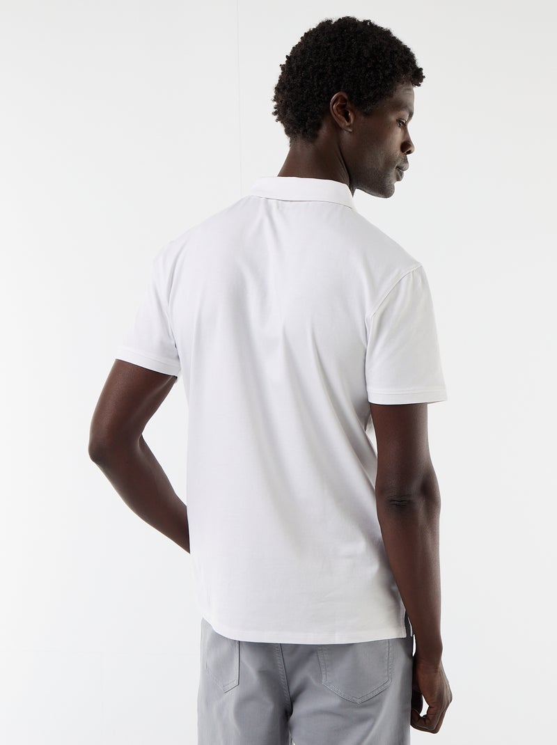 Polo en jersey avec col boutonné Blanc - Kiabi