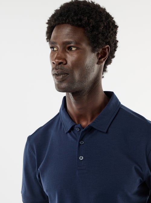 Polo en jersey avec col boutonné - Kiabi