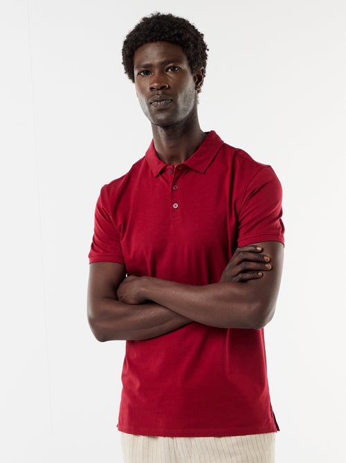 Polo en jersey avec col boutonné - Kiabi