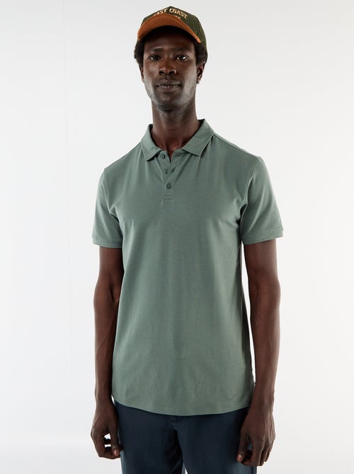 Polo en jersey avec col boutonné - Kiabi