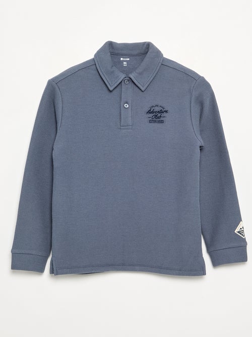 Polo en maille côtelée - Kiabi