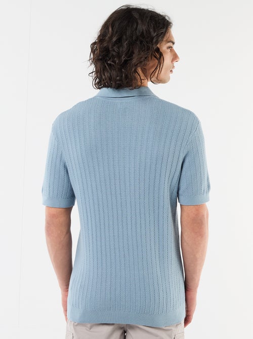 Polo en maille effet tricot - Kiabi